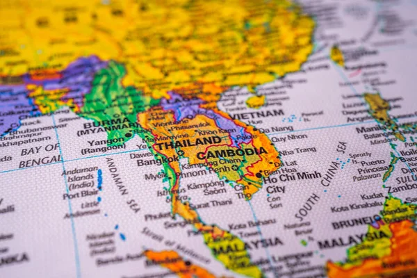 Tajlandia Mapie Podróży Tło Tekstury — Zdjęcie stockowe