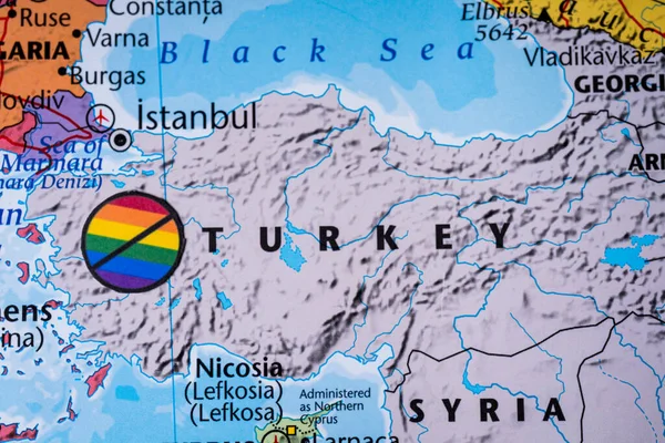 Turquie Lgbt Map Texture Fond — Photo