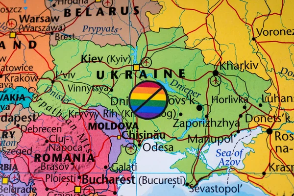 乌克兰Lgbt地图背景纹理 — 图库照片