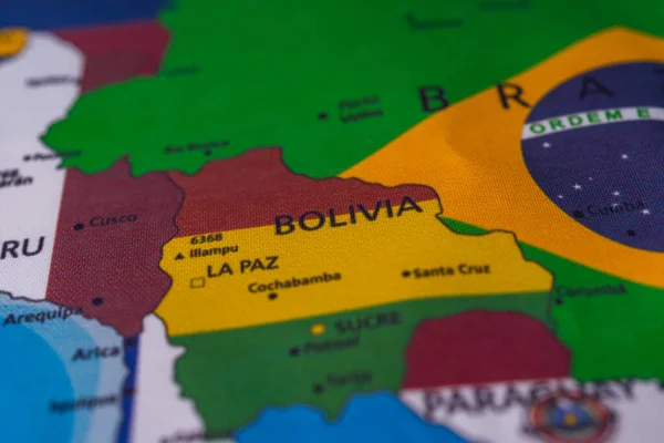 Bandera Bolivia Mapa —  Fotos de Stock