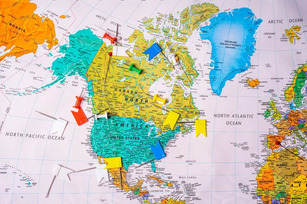 Північна Америка Карті Подорожує Фоном Текстури — стокове фото