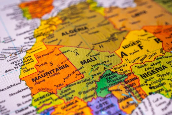 Mali on map travel background texture