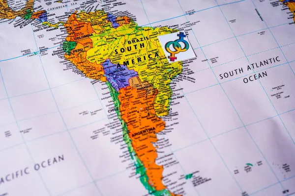 América Sul Lgbt Mapa Textura Fundo — Fotografia de Stock