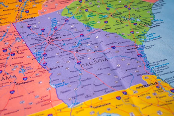 Georgia State Map Travel Background — Stock Photo, Image