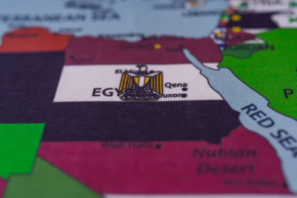 Bandiera Egitto Sulla Mappa — Foto Stock