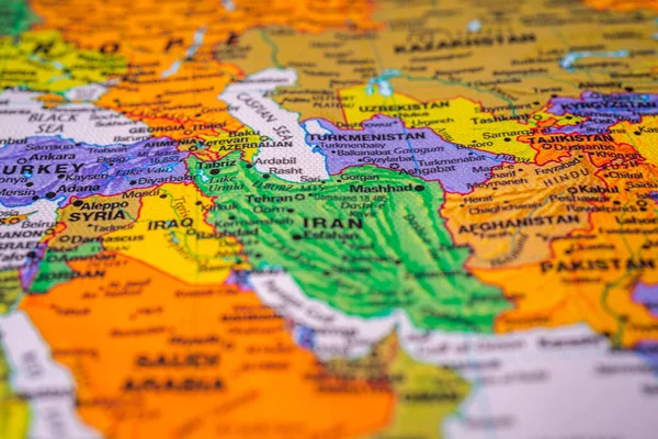 Irán Mapa Viaje Textura Fondo — Foto de Stock