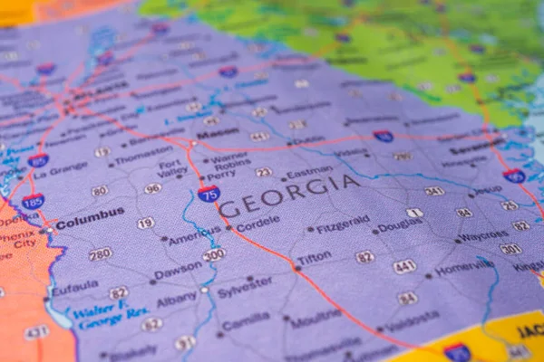 Georgia Estado Mapa — Foto de Stock