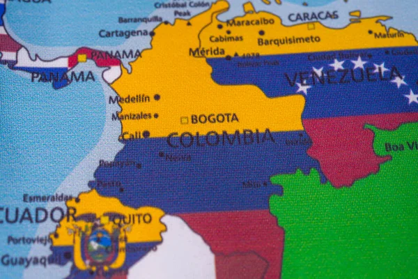 Bandera Columbia Mapa — Foto de Stock