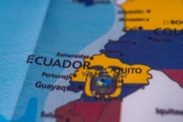 Bandera Ecuador Mapa — Foto de Stock