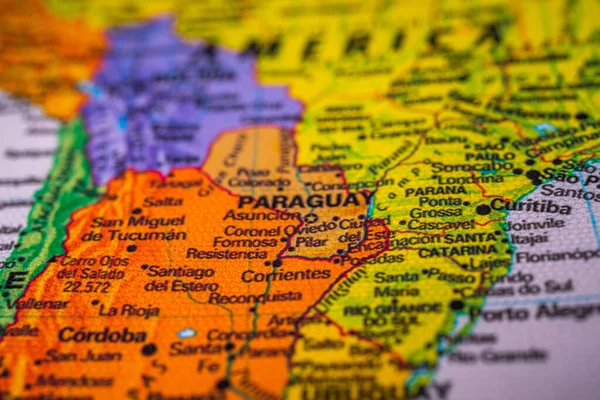 Paraguay Mapa Viajes Fondo Textura —  Fotos de Stock