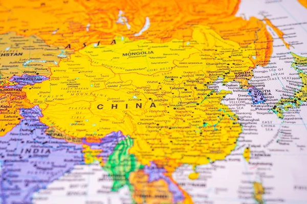 Kína Térképen Utazás Háttér Textúra — Stock Fotó