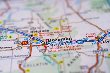 Bozeman on the USA map clipart