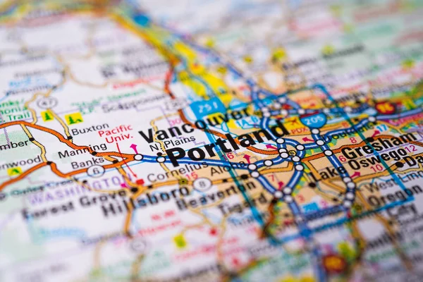 Portland Mapě Usa — Stock fotografie