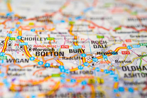 Bolton Mapa — Foto de Stock