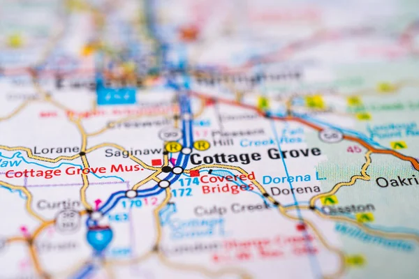 Cottage Grove Auf Der Karte Der Usa — Stockfoto