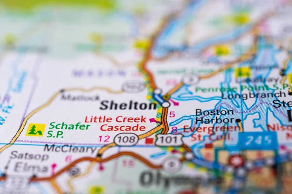 Shelton Auf Der Karte Der Usa — Stockfoto