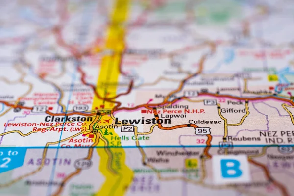 Lewiston Mapa Estados Unidos — Foto de Stock