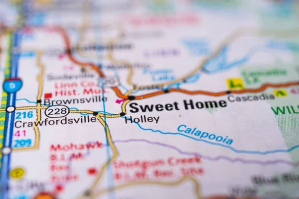 Sweet Home Usa Térképen — Stock Fotó