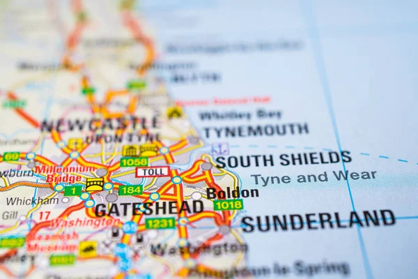 Gateshead Mapa — Foto de Stock