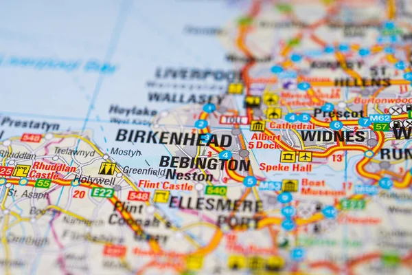Birkenhead Mapa — Fotografia de Stock