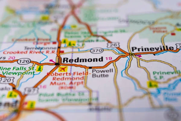 Redmond Auf Der Karte Der Usa — Stockfoto