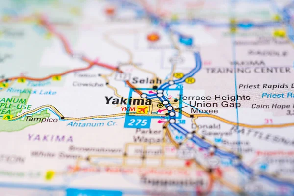 Yakima Mapa Estados Unidos —  Fotos de Stock