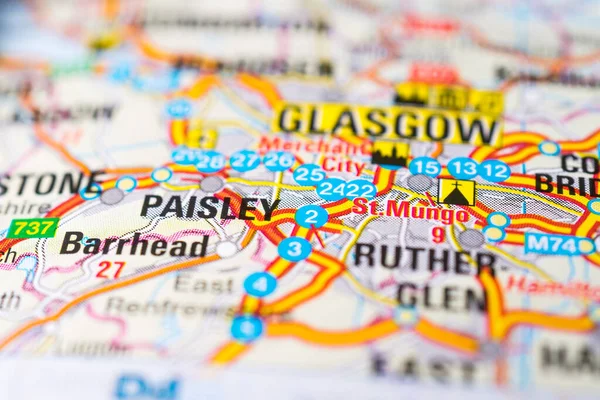 Paisley Στο Χάρτη Της Ευρώπης — Φωτογραφία Αρχείου