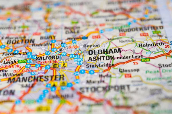Oldham Karta — Stockfoto