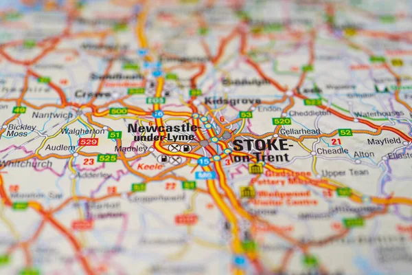 Stoke Trent Karta — Stockfoto
