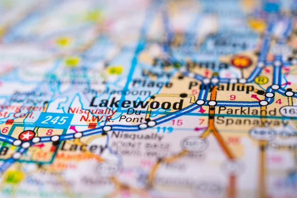 Lakewood Mapa Estados Unidos — Foto de Stock