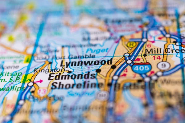 Lynwood Mapa Estados Unidos — Foto de Stock