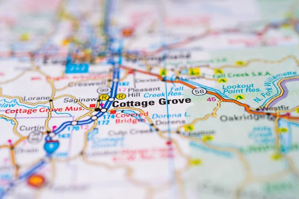 Cottage Grove Kaart Van Verenigde Staten — Stockfoto