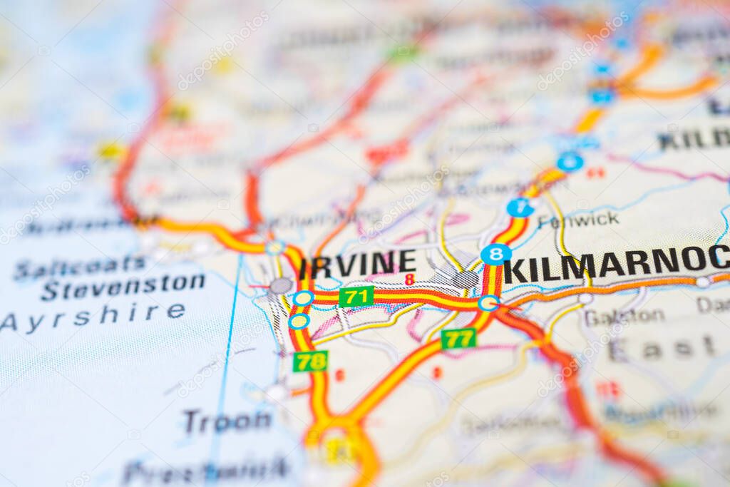 The Irvine on a map