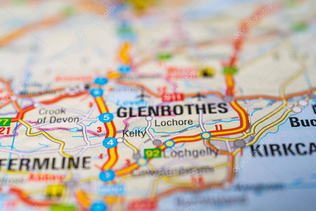 Glenrothes en el mapa de Europa 2023