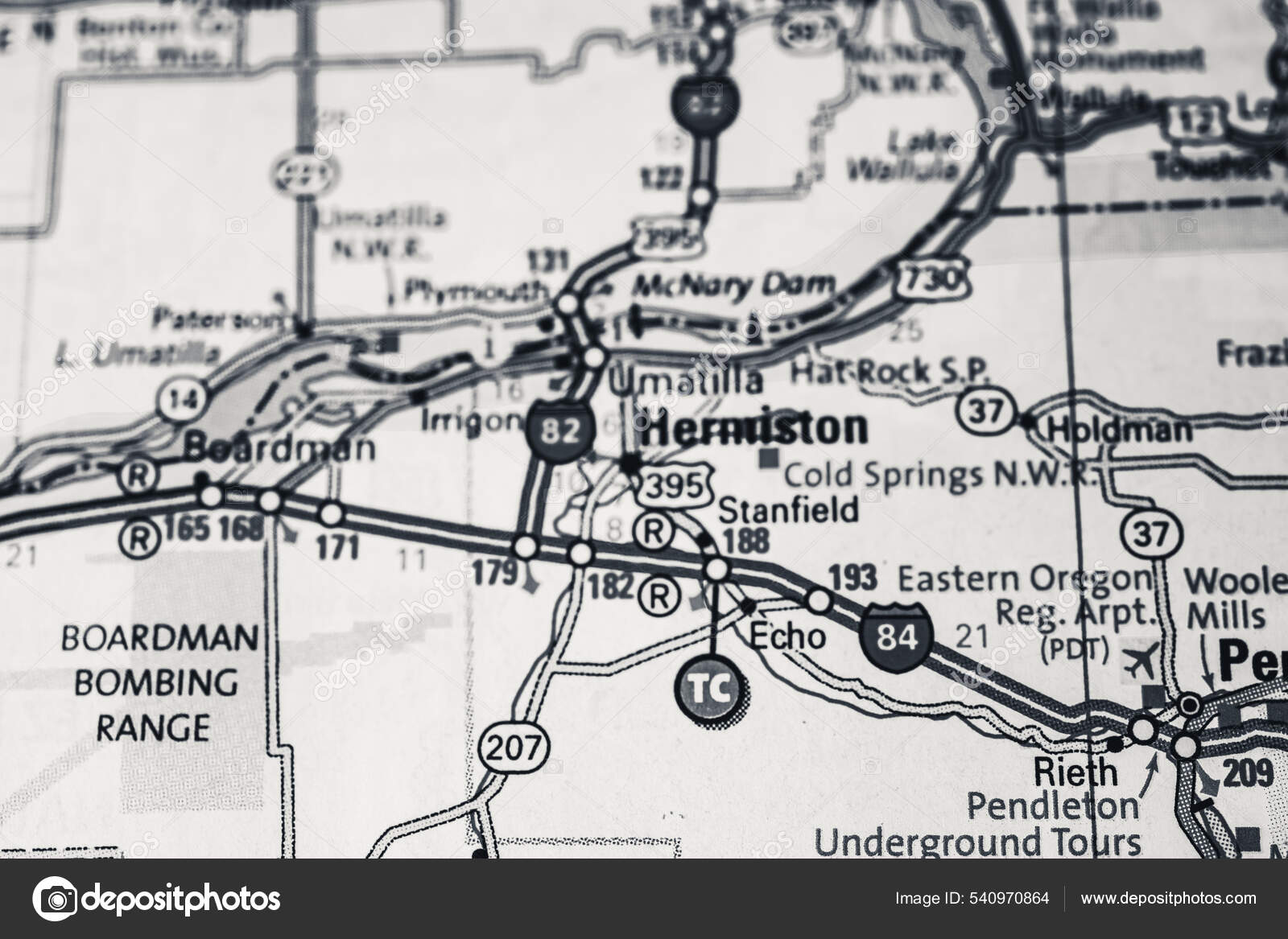 Hermiston Usa Map Stock Photo by ©aallm 540970864