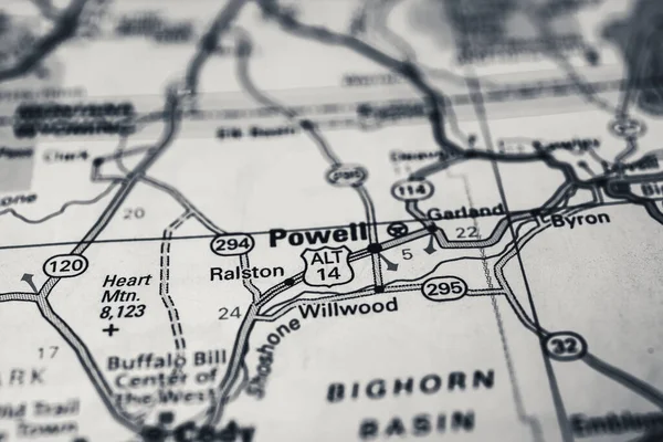 Powell Mapa Estados Unidos — Foto de Stock