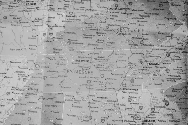 Tennessee State Mapa Fondo Viaje —  Fotos de Stock