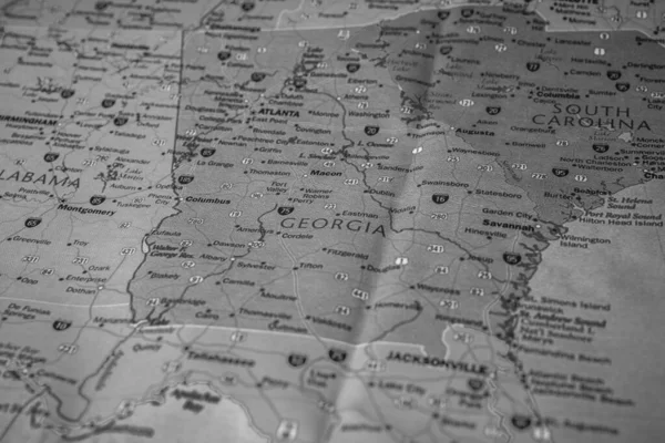 Georgia State Mapa Antecedentes Viaje —  Fotos de Stock