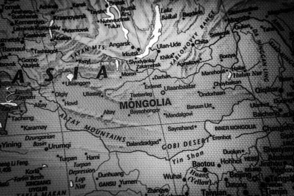 Mongolie Sur Carte Voyage Fond Texture — Photo