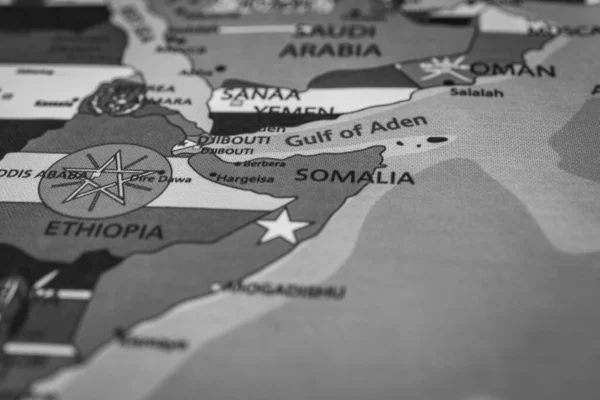 Bandiera Somalia Sulla Mappa — Foto Stock