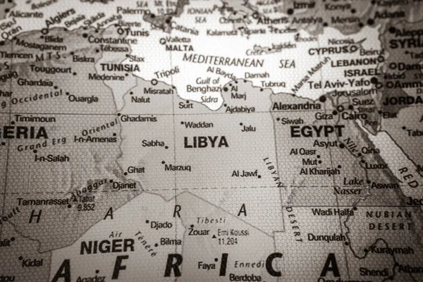 Libia Sulla Carta Viaggio Sfondo Texture — Foto Stock