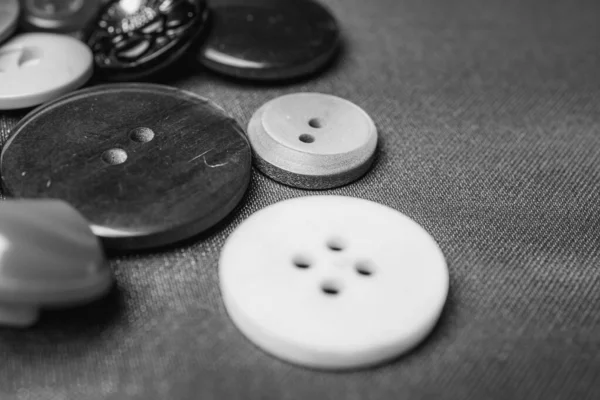 Different Buttons Background Made Fabric — Stock Photo, Image