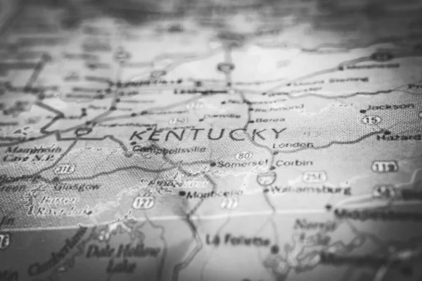 Stato Del Kentucky Sulla Mappa — Foto Stock