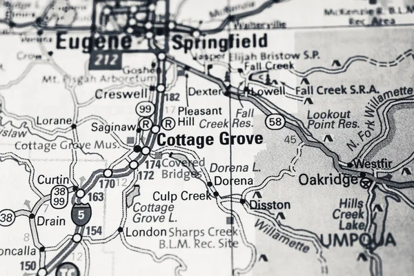 Cottage Grove Mapa —  Fotos de Stock