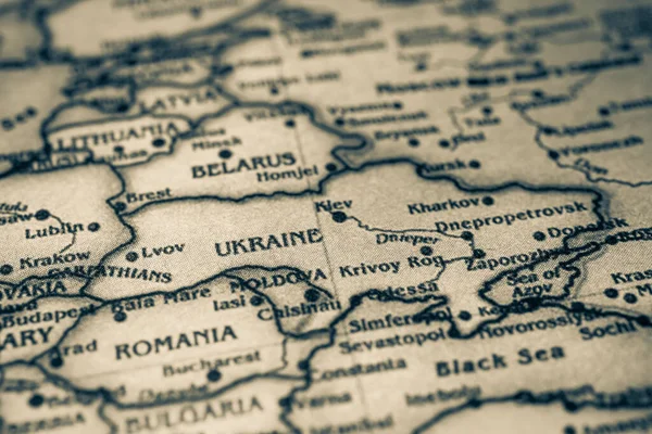 Ukraine on the map background