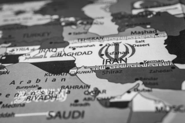 Bandiera Iran Sulla Mappa — Foto Stock