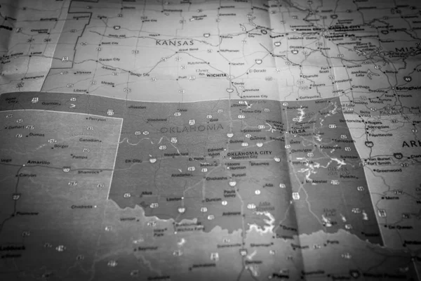 Oklahoma State Map Podróże — Zdjęcie stockowe