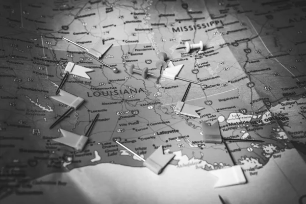 Louisiana Állam Interaktív Térképen — Stock Fotó