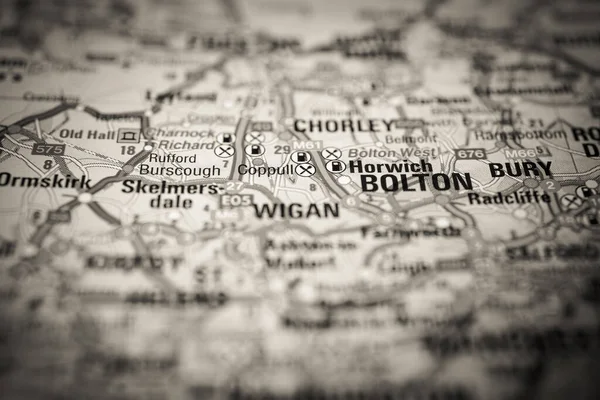 Haritadaki Bolton — Stok fotoğraf