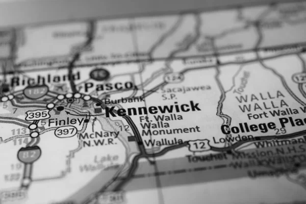 Kennewick Mapa Estados Unidos — Foto de Stock